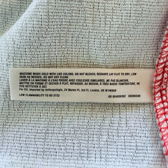 Anthropologie Lilka Sorella Mixed Stripes Short Sleeve Belted Dress in Red & Tan - Picture 8 of 12